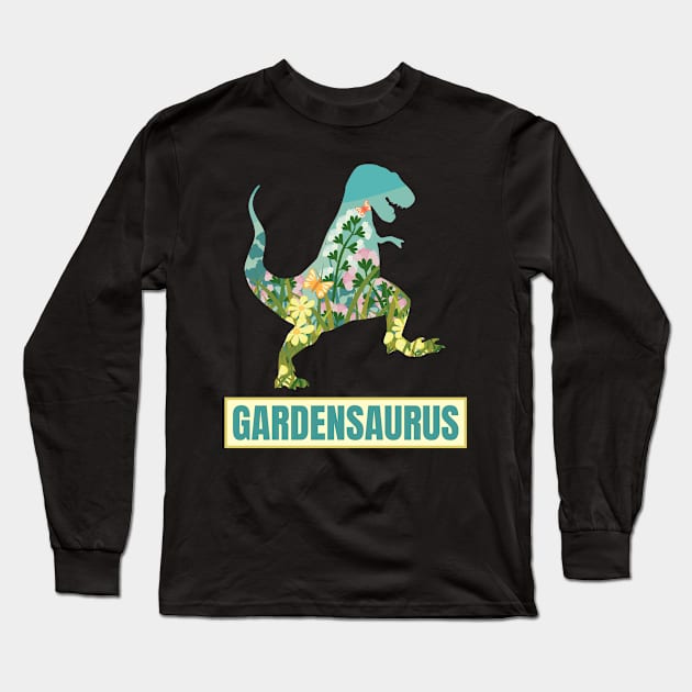 Funny Gardening Dinosaur Long Sleeve T-Shirt by sqwear